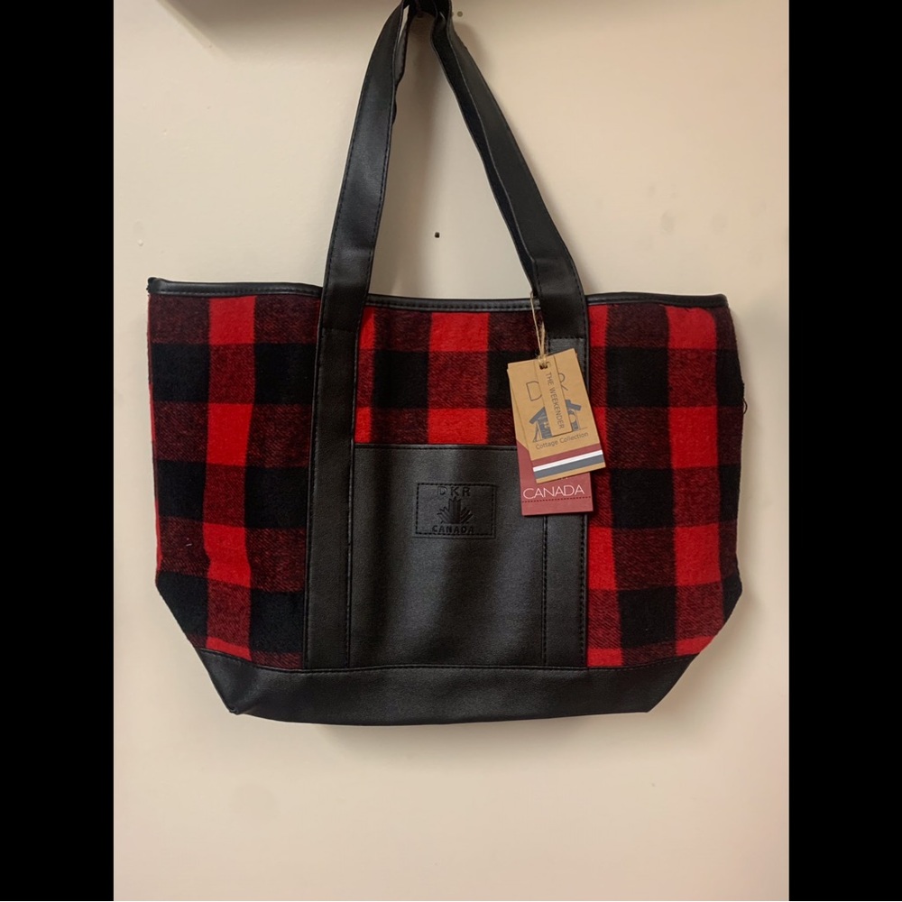 🌟Buffalo Check Tote Bag with Pocket